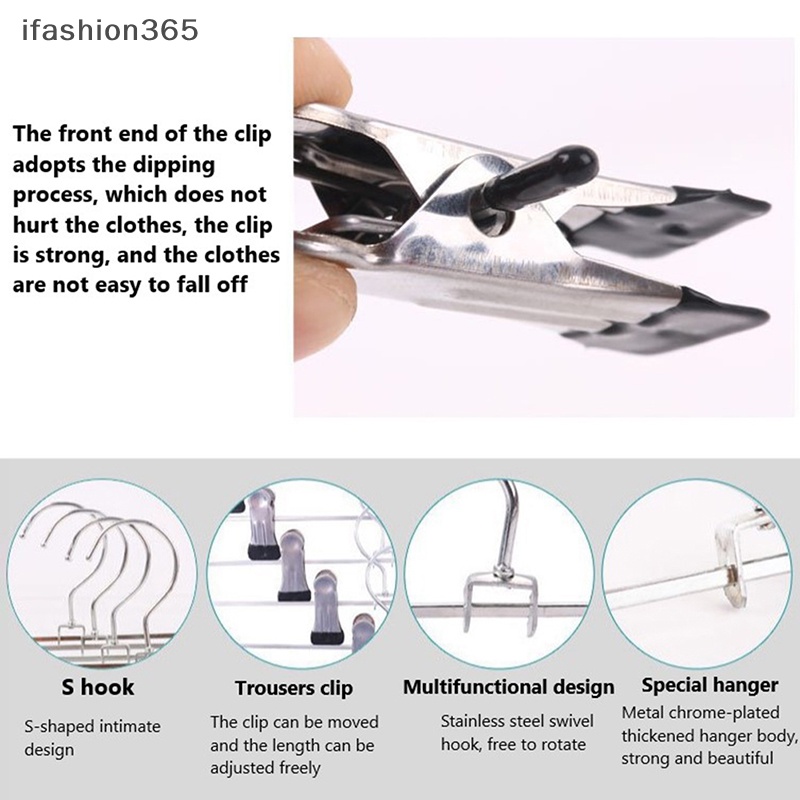 10 Thanh treo móc quần áo Bằng Thép Không Gỉ Chống Trượt Có Thể Điều Chỉnh Tiện Dụng ifashion365