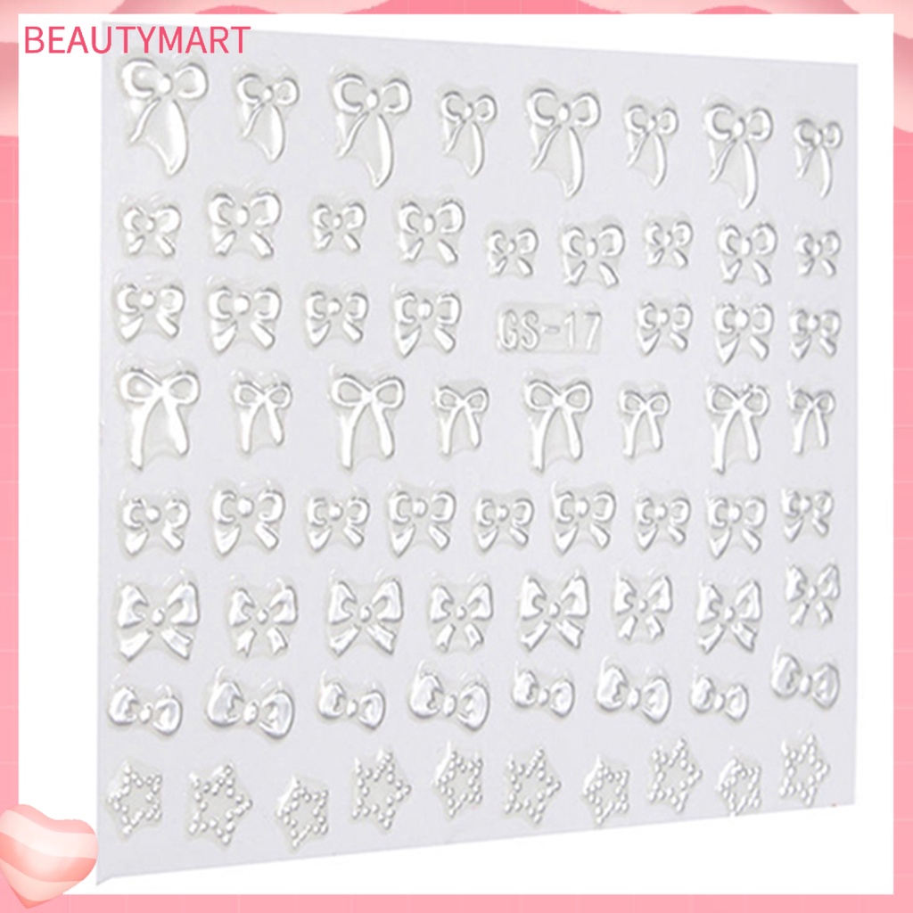 Miếng Dán Trang Trí Móng Tay Hình Nơ Trái Tim Thời Trang DIY