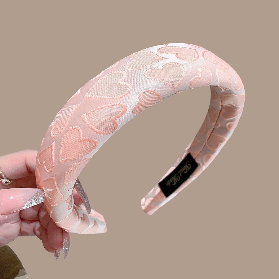 Băng Đô Cài Tóc Bản Rộng Có Đệm Xốp Hình Trái Tim Thời Trang Hàn Quốc Cho Nữ