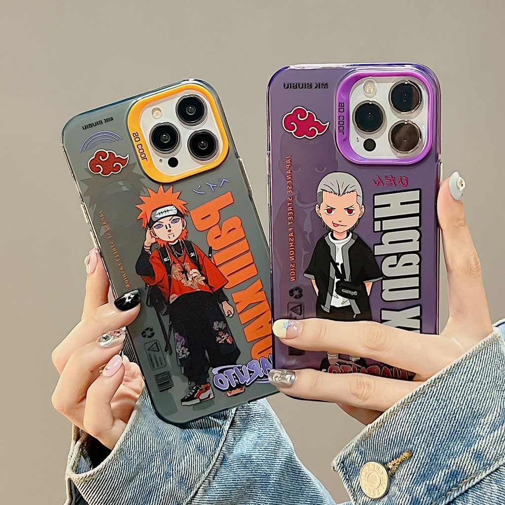 Ốp Điện Thoại TPU Mềm Nhám Họa Tiết Hoạt Hình Naruto Hai Mặt Cho iPhone 11 13 12 14 Pro Max