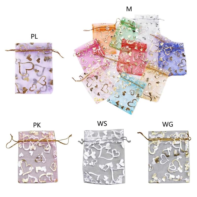 Flgo Túi Đựng Trang Sức Hình Trái Tim Nhiều Màu Sắc Cho Đám Cưới