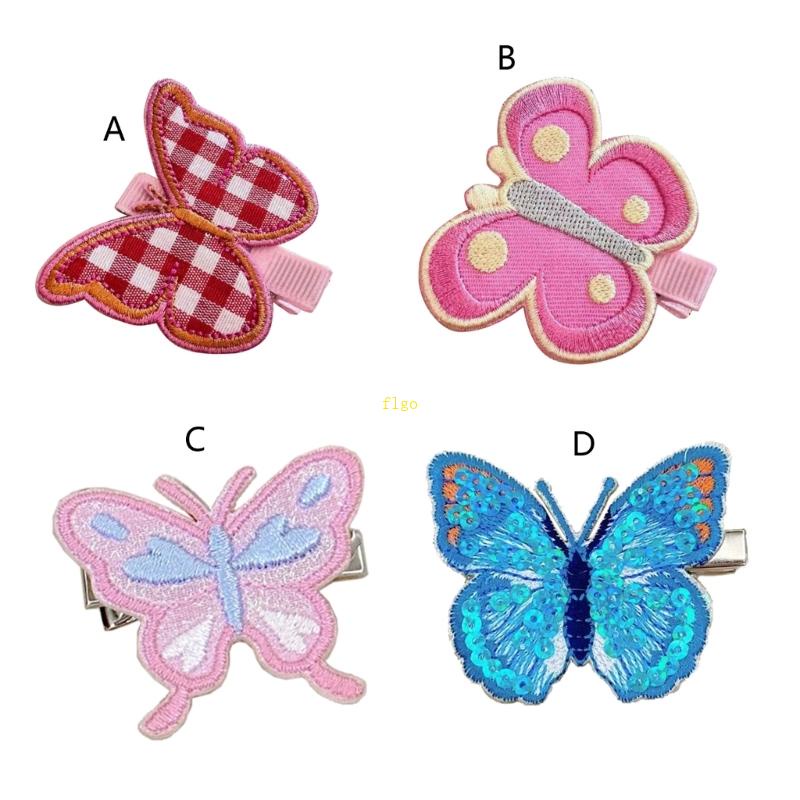 Set Kẹp Tóc Vải Hình Bướm Dễ Thương Cho Bé Gái
