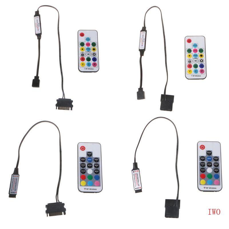 Bộ Điều Khiển Từ Xa Không Dây IWO IR RF USB RGB Cho Dây Đèn LED 3Pin 5V