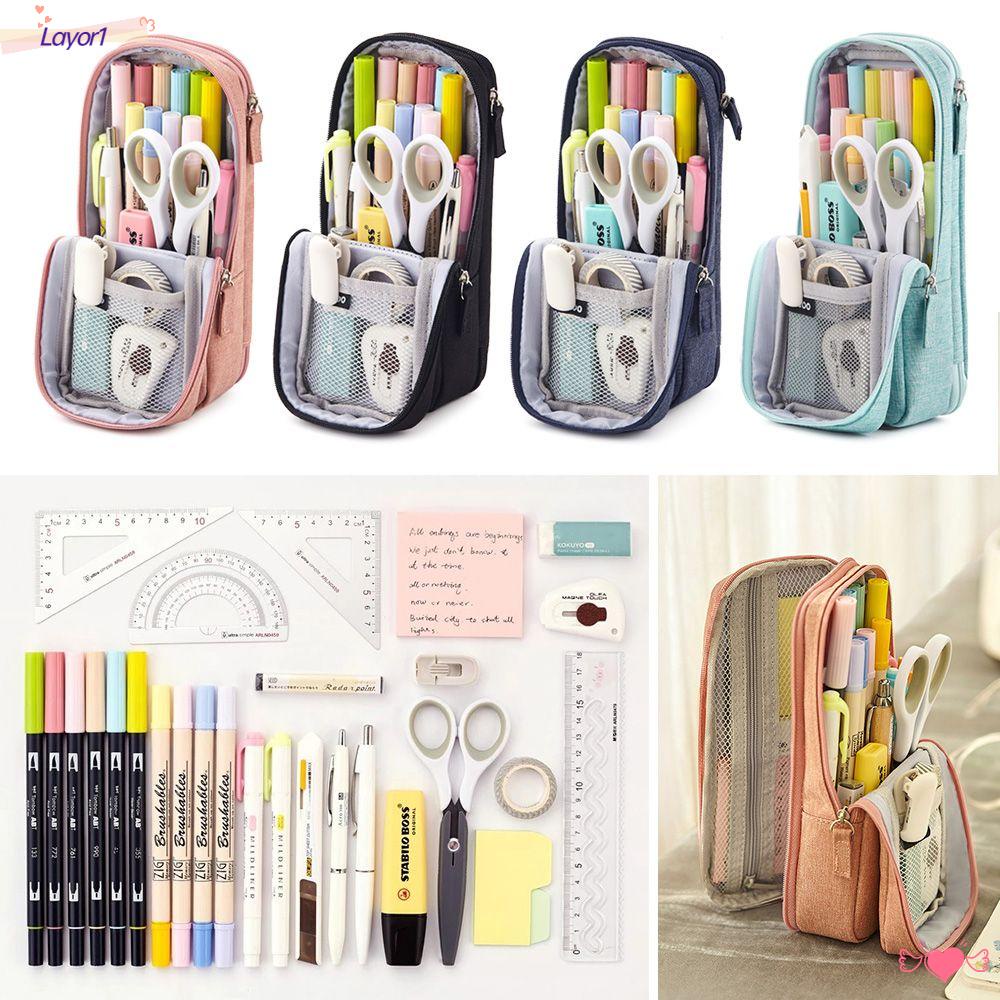 Túi Đựng Bút Bằng Vải Canvas Hai Lớp Sức Chứa Lớn 1 # Có Thể Gập Gọn