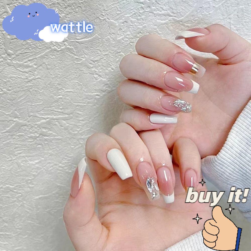 Bộ Móng Tay Giả Che Phủ Toàn Diện Đầu Vuông DIY