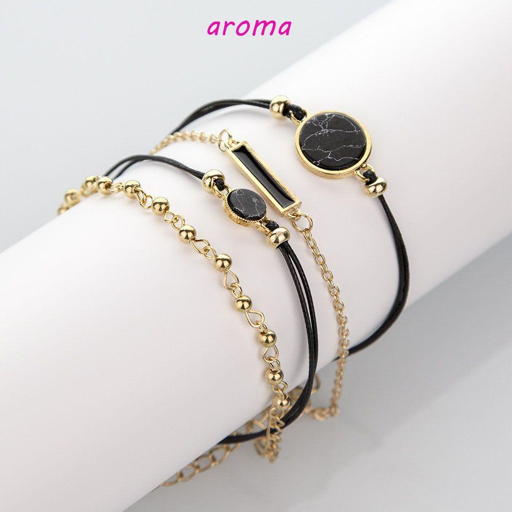 Set 4 Vòng Tay Boho Màu Đen|Phụ Kiện Làm Đồ Thủ Công Thời Trang