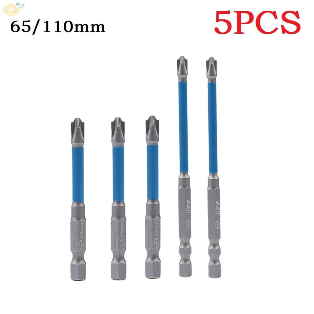 【VARSTR】Electrician Magnetic Cross Screwdriver Bit Set of 5 FPH2 Bits with 65/110mm Length
