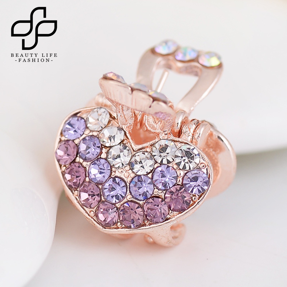 Kẹp Tóc Hình Trái Tim Đính Đá Mini Cho Nữ