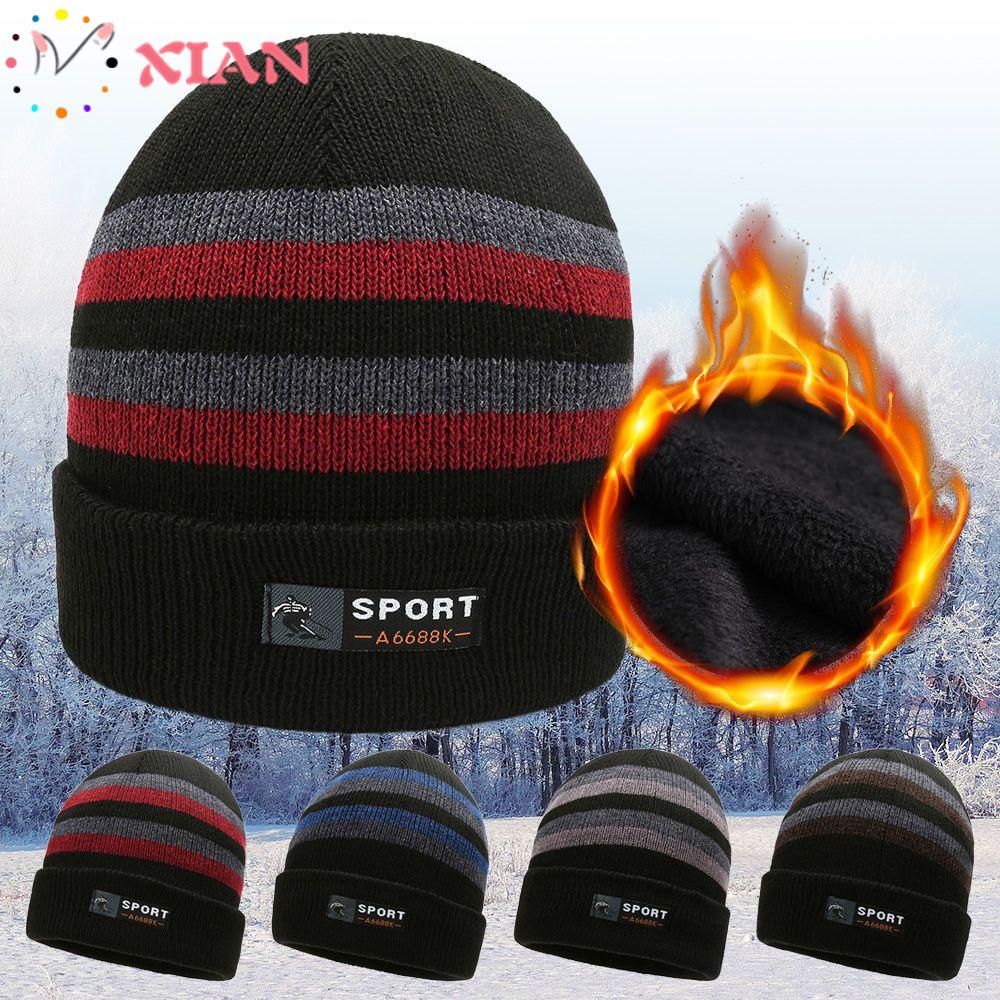 Mũ Len Beanie Sọc Ngang 4 Màu Dễ Thương Cho Nữ