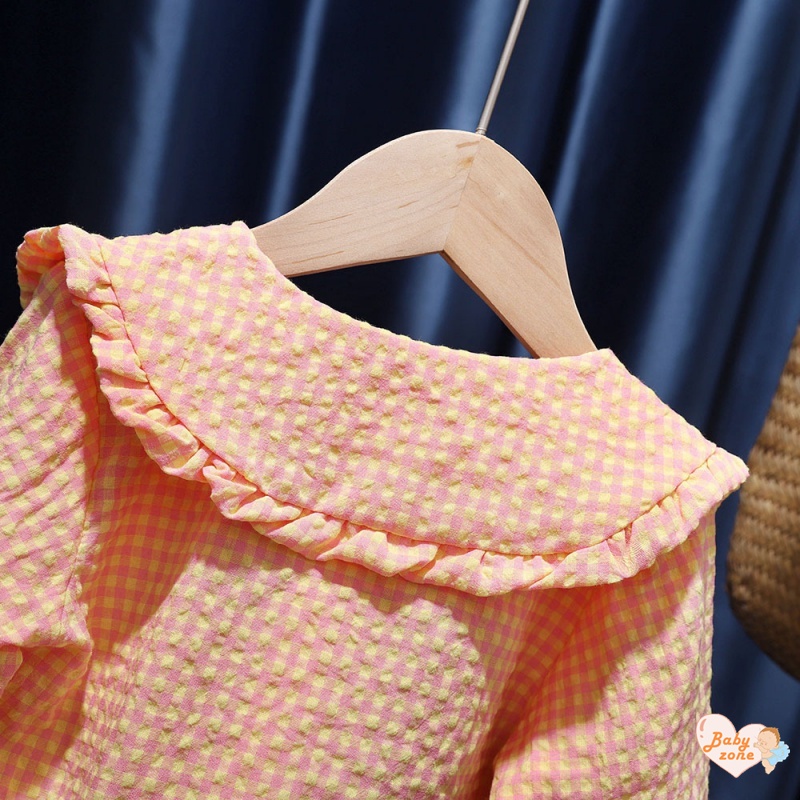 Áo Sơ Mi Cotton Tay Dài Cổ Búp Bê Phong Cách Phương Tây Cho Bé Gái