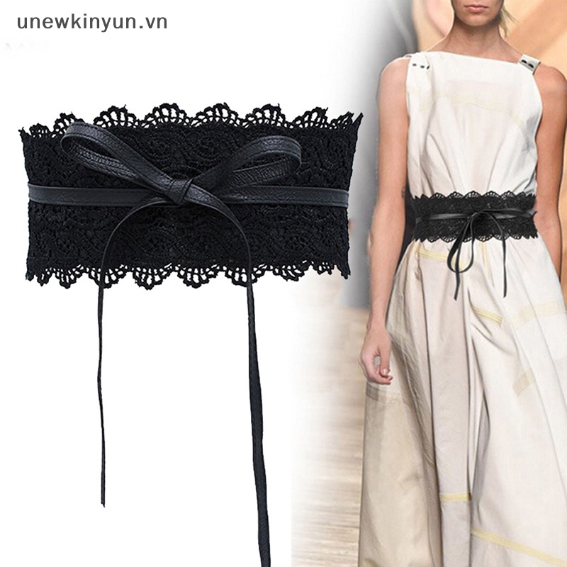 Thắt Lưng Dây Bện Phối Ren Thắt Nơ Phong Cách Boho Thời Trang Cho Nữ
