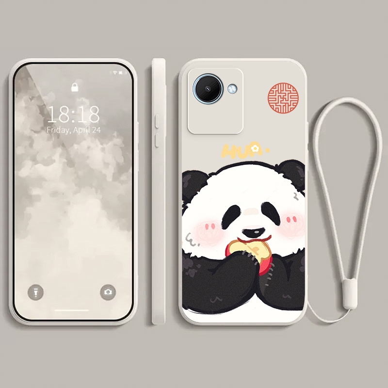 Ốp lưng  REALME C30 REALME C30S REALME NARZO 50i PRIME Ốp điện thoại dẻo Gấu trúc mắn