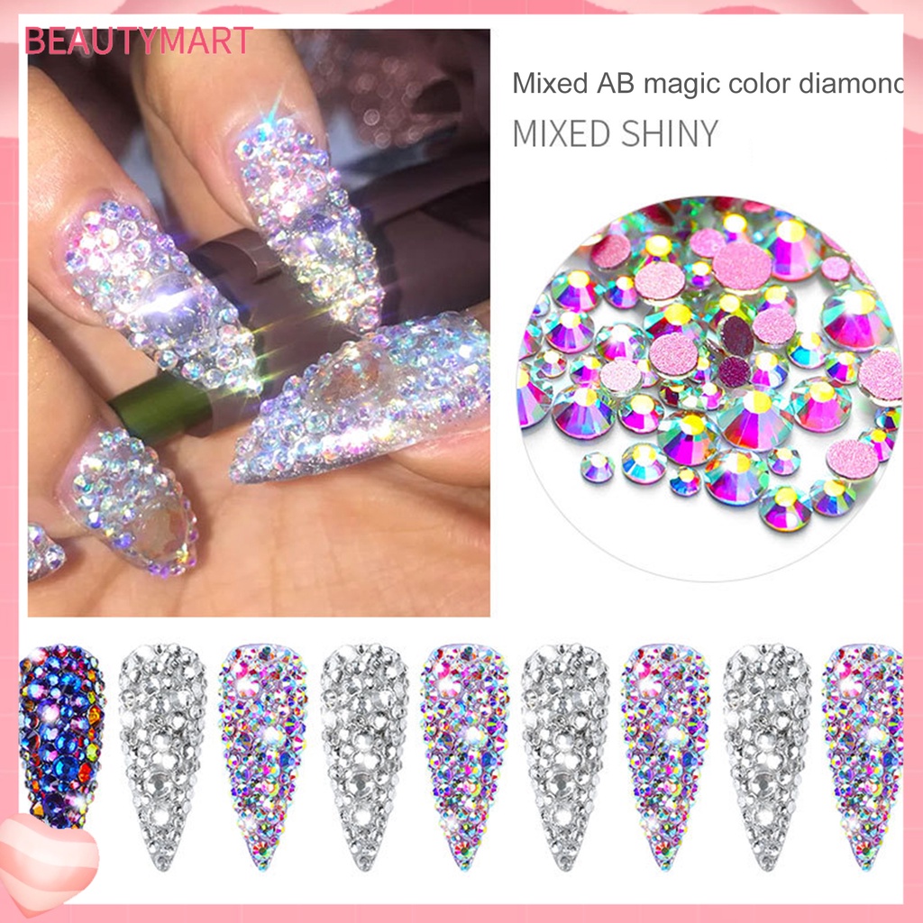 Set 1440 Hạt Đá Kim Cương Giả Lấp Lánh Dùng Trang Trí Móng DIY