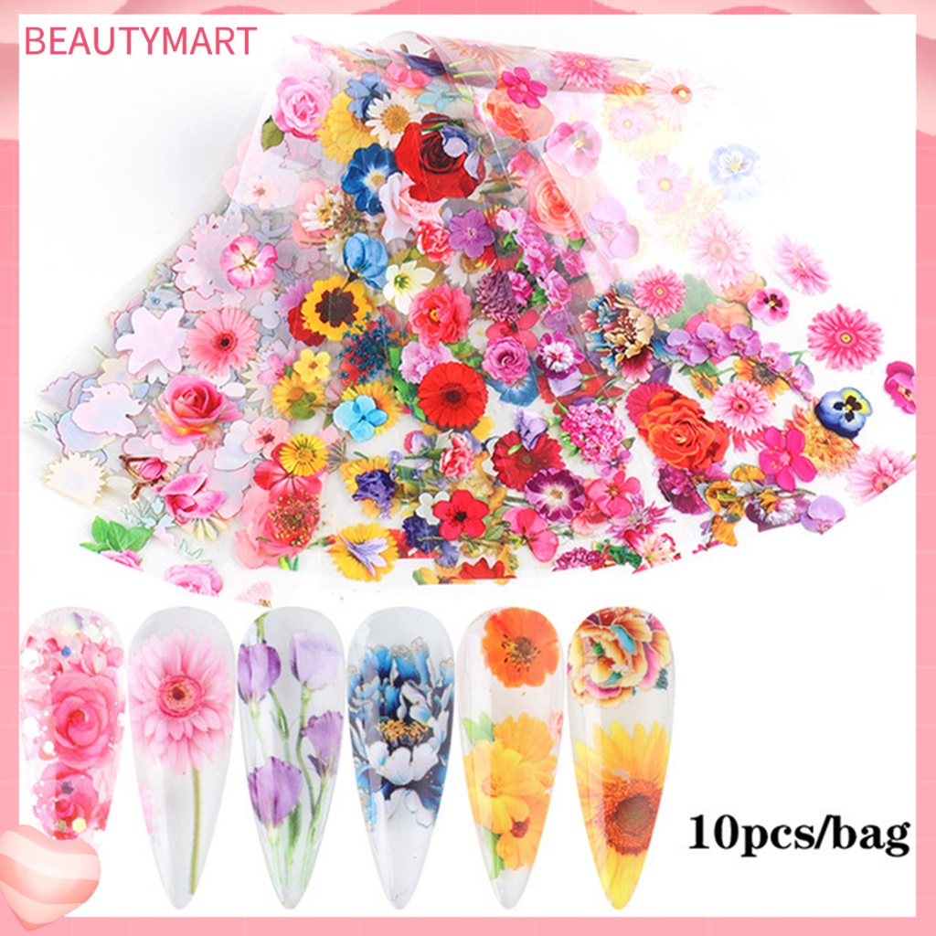 Set 10 Sticker Dán Móng Nghệ Thuật Họa Tiết Động Vật Graffiti