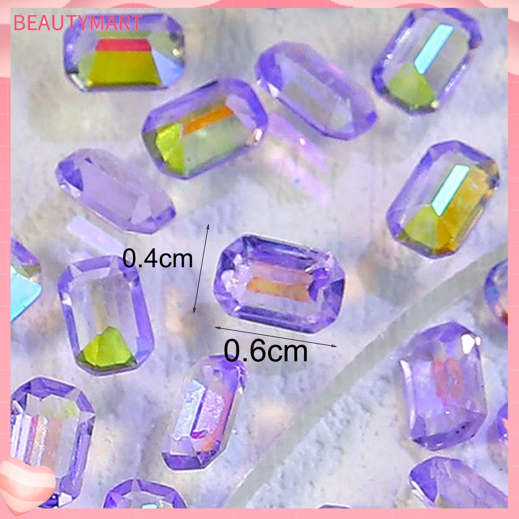 Bộ 100 Hạt Đá Vuông Siêu Nhẹ Dùng Trang Trí Móng Tay DIY