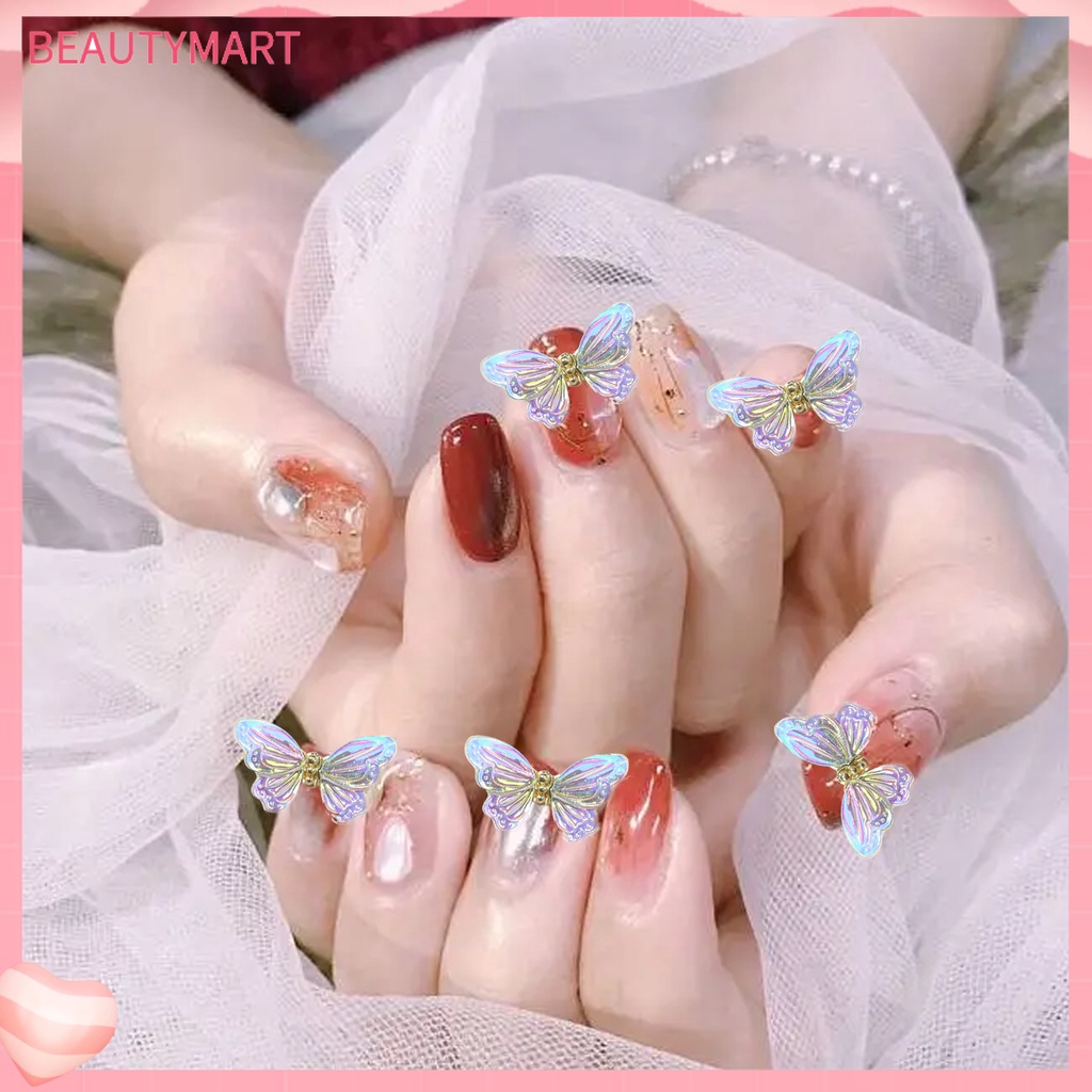 Set 3 Phụ Kiện Trang Trí Móng Tay Hình Bướm Chống Nước Tiện Dụng