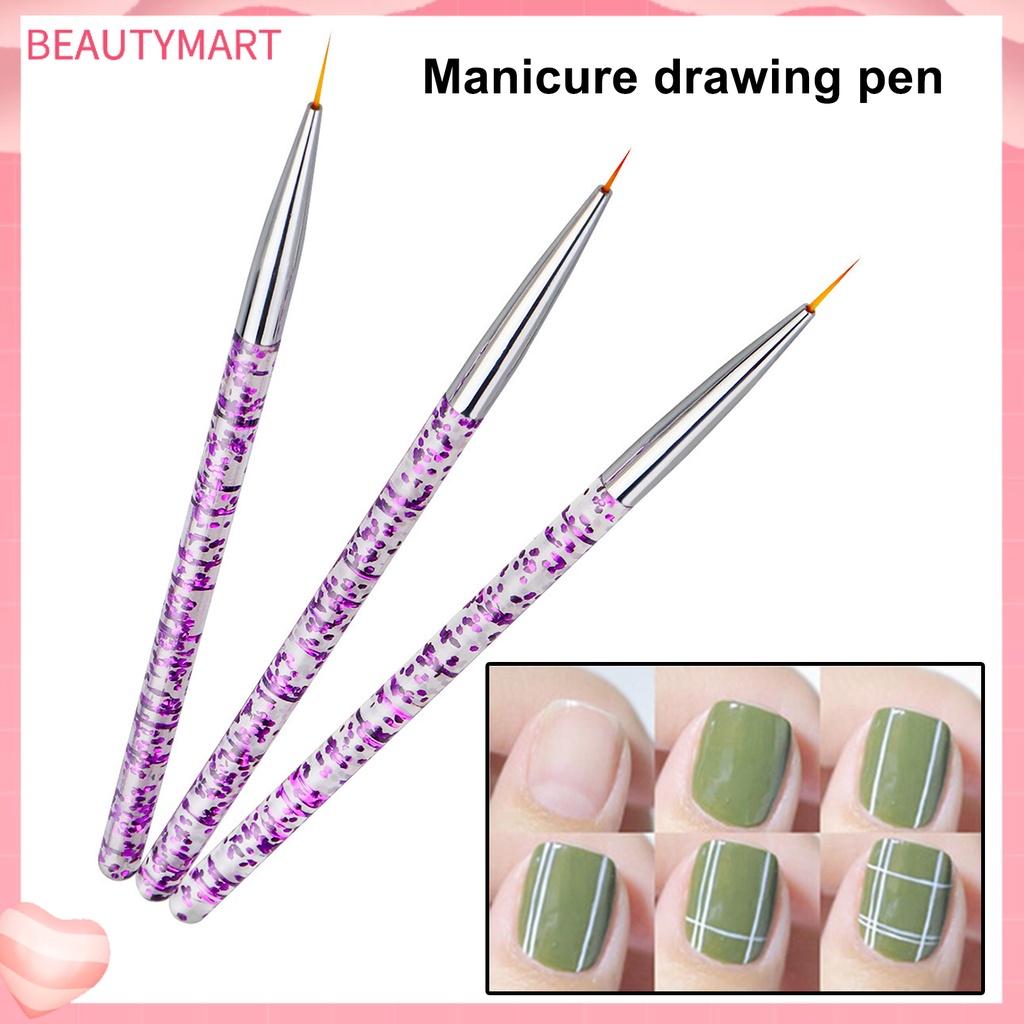 Set 3 Cọ Vẽ Trang Trí Móng Tay Nghệ Thuật Không Biến Dạng Tiện Dụng