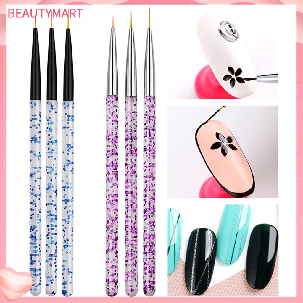 Set 3 Cọ Vẽ Trang Trí Móng Tay Nghệ Thuật Không Biến Dạng Tiện Dụng