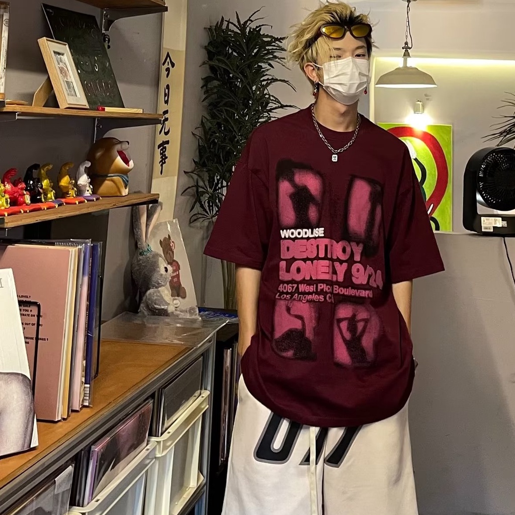 Áo Thun Tay Ngắn Dáng Rộng In Họa Tiết Sáng Tạo Phong Cách Retro Mỹ Thời Trang Mùa Hè Hàng Mới Dành Cho Nam Và Nữ