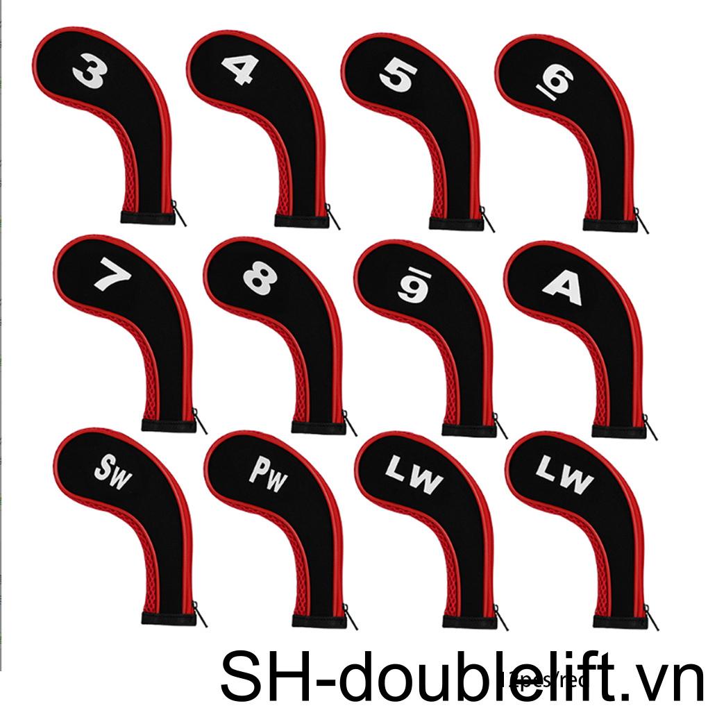 Bộ 12 Vỏ Bọc Bảo Vệ Đầu Gậy Đánh Golf Chống Mòn Tiện Dụng