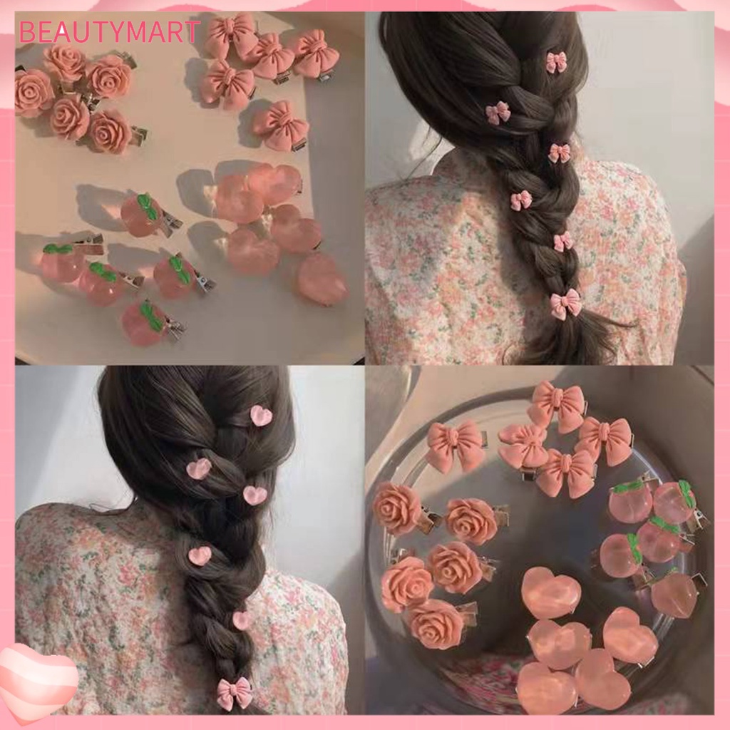 Kẹp Tóc Hình Trái Tim / Hoa Hồng / Nơ / Bướm Dễ Thương Chống Trượt Thời Trang Mùa Hè Cho Nữ