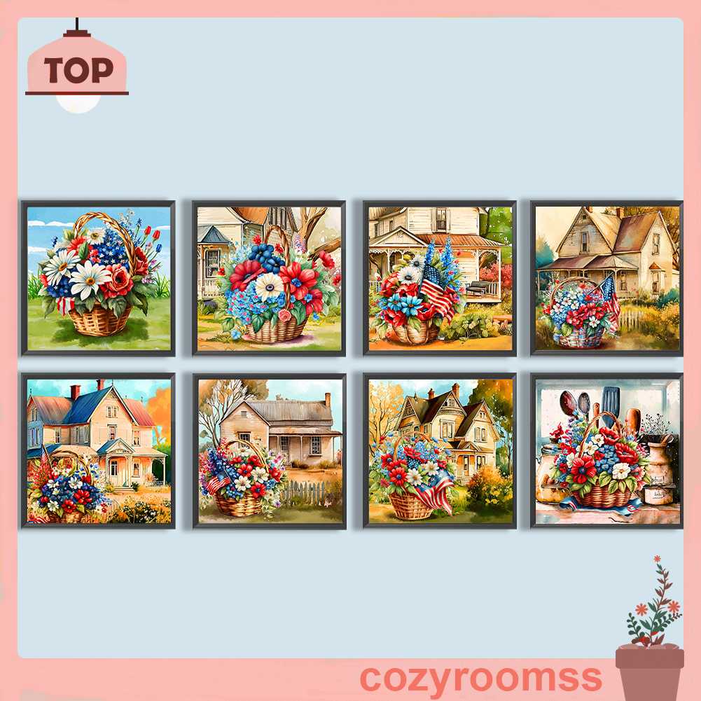 Tranh Đính Đá Kim Cương Toàn Bộ 5D DIY Hình Vẽ Hoa Trang Trí Nhà Cửa