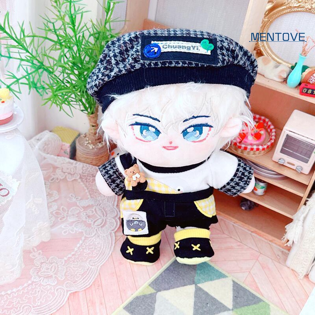 1 Set Áo Thun Và Quần Yếm 20cm Dễ Thương Cho Búp Bê