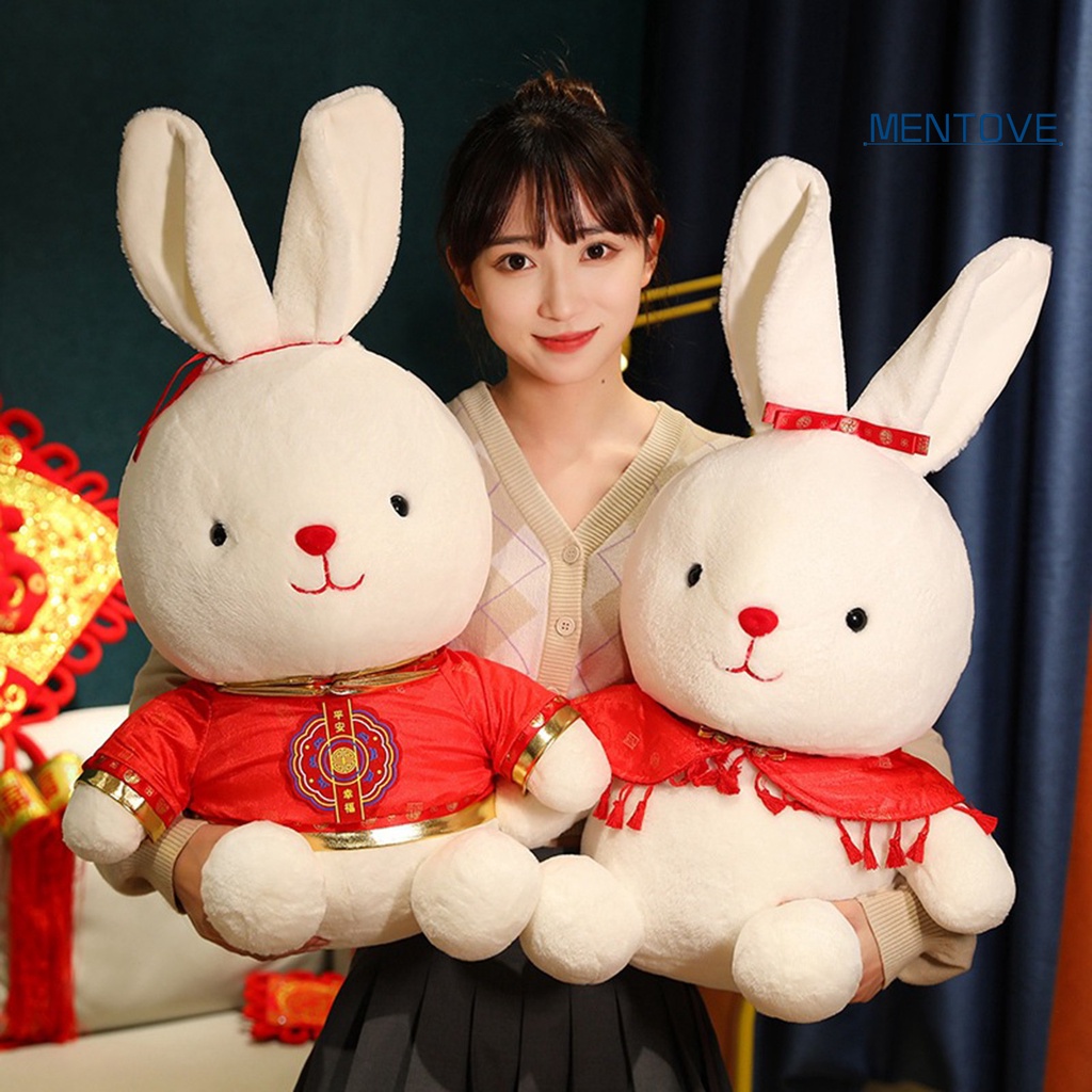 Thỏ Nhồi Bông May Mắn Phong Cách Trung Hoa Dễ Thương Cho Năm Mới 2023
