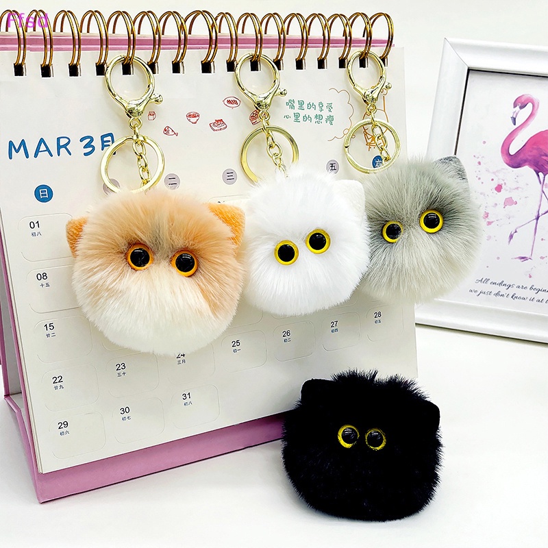 Móc Khóa Hình Mèo Nhồi Bông Dễ Thương