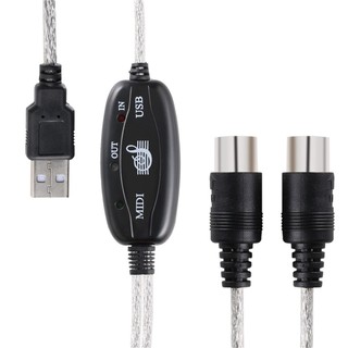 USB IN OUT MIDI Interface Cable Converter PC to Music Keyboard Adapter Cord