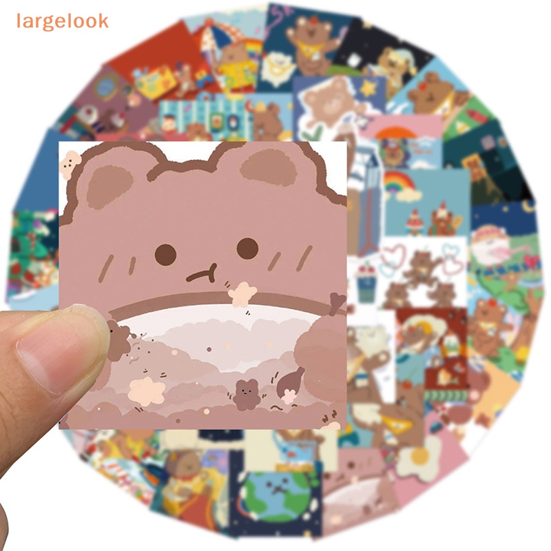 Set 40 Miếng Dán Hình Gấu Hoạt Hình Graffiti Trang Trí Xe Hơi / Guitar / Laptop / Ipad