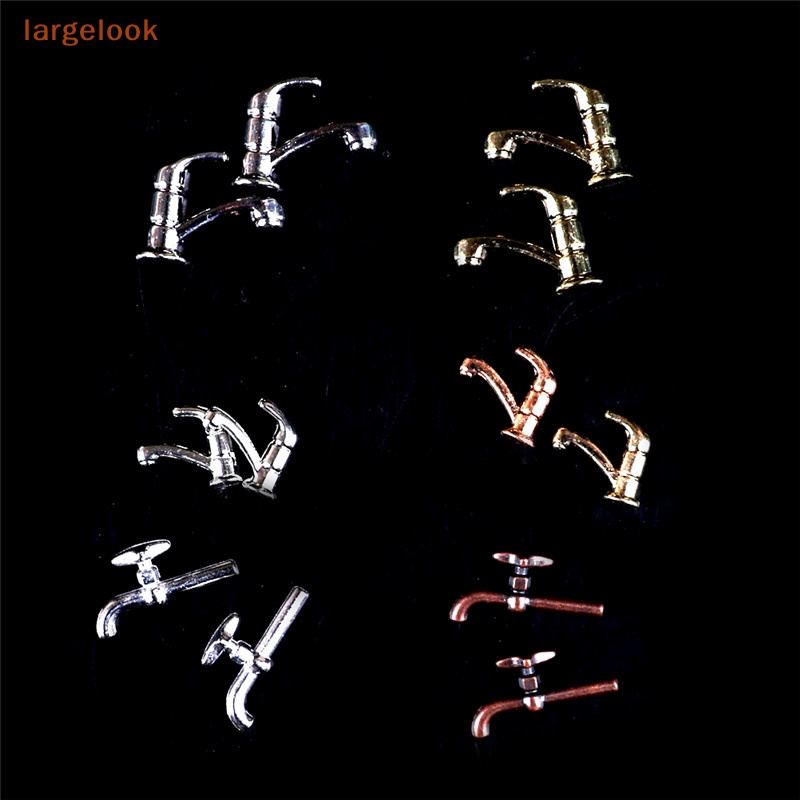 Bộ 2 Vòi Nước Bằng Hợp Kim Tỉ Lệ 1: 12 Dùng Trang Trí Nhà Búp Bê