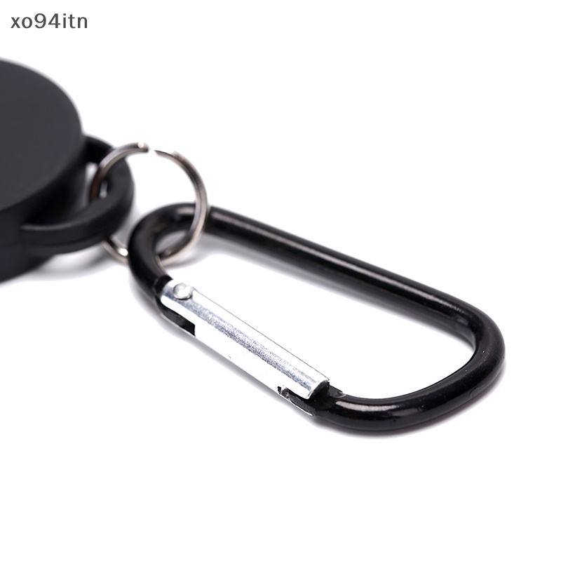 Tn Móc Chìa Khóa Bằng Thép Cuộn Dây Màu Đen Có Thể Thu Gọn n
