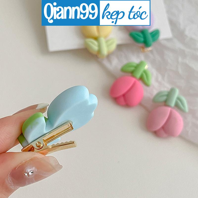 Kẹp tóc mái hoa tulip màu sắc pastel nhẹ nhàng dễ thương