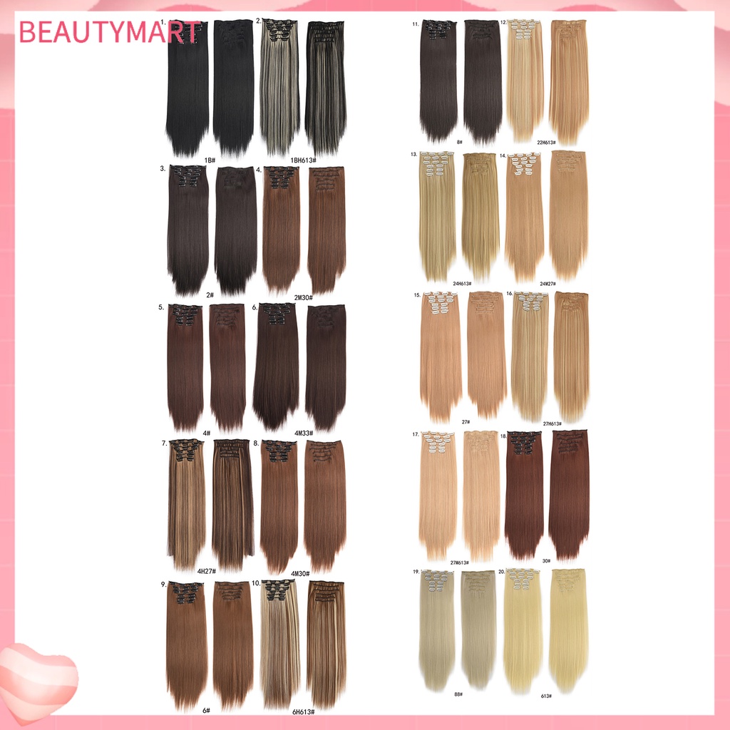 Tóc Giả Thẳng Dài Siêu Mượt Chịu Nhiệt Độ Cao Có Kẹp Tiện Dụng Cho Nữ