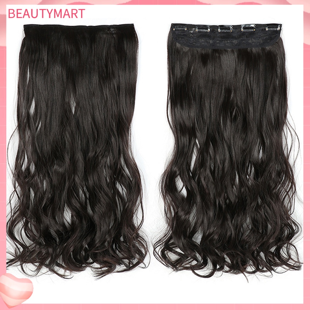 Bộ Tóc Giả 5 Kẹp Dài Mềm Mại Tự Nhiên Không Rơi Chịu Nhiệt Độ Cao