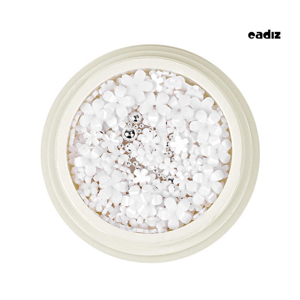 1 Hộp Nhãn Dán Móng Tay CADI 5 Bông Hoa Bằng Nhựa Resin DIY