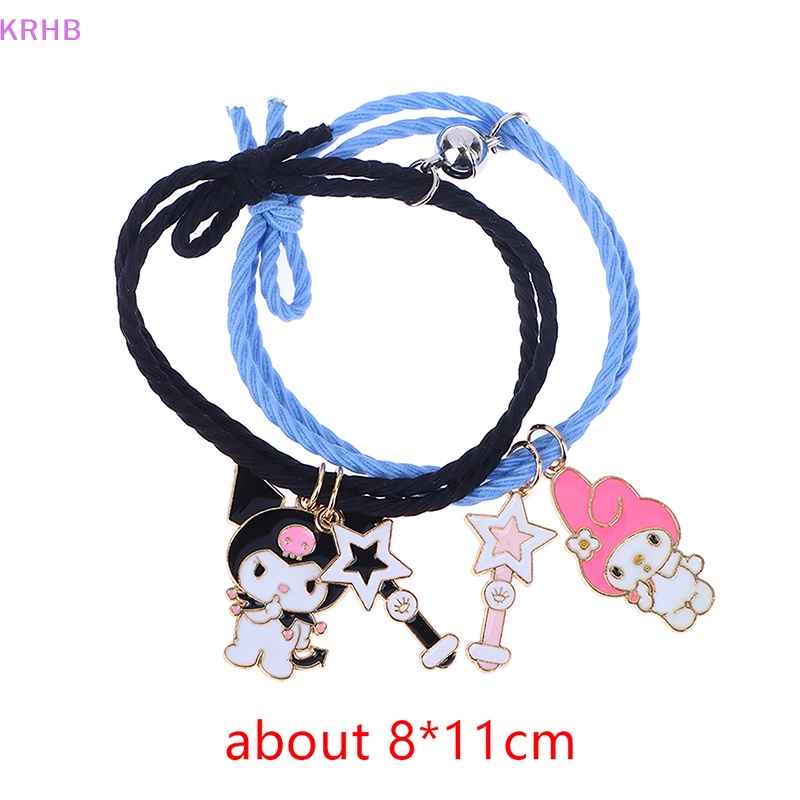 Vòng Tay Da Từ Tính Họa Tiết Hoạt Hình Anime Kuromi Mymelody KRHB Mới