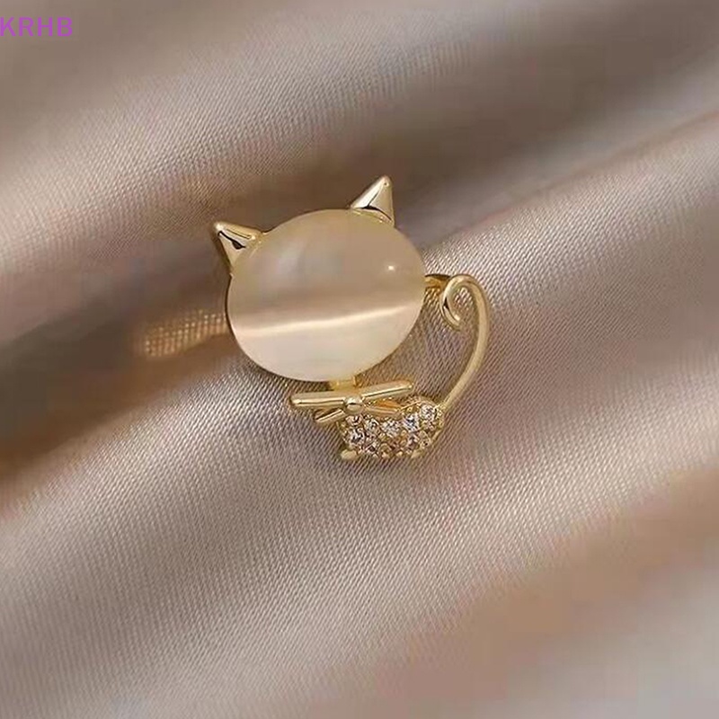 Ghim Cài Áo Hình Mèo Đính Đá Pha Lê Sáng Tạo Dễ Thương Dành Cho Nữ Mới