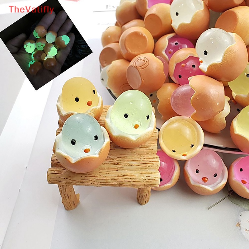 [Thevalifly] Tượng Gà Mini Bằng Nhựa Phát Quang Trang Trí Sân Vườn