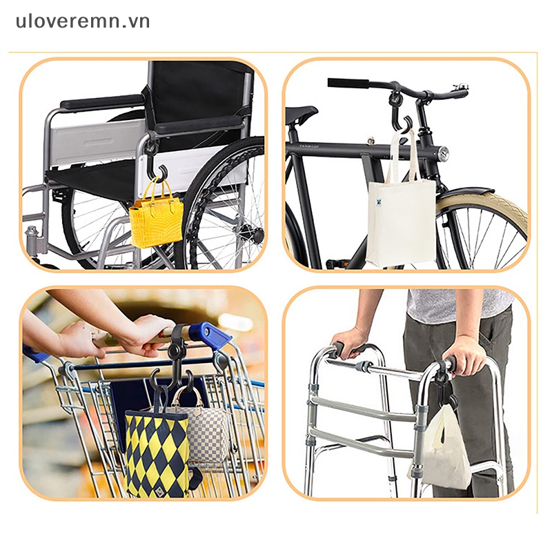 Bộ 2 Móc Treo Đồ Xoay 360 Độ Gắn Xe Đẩy Em Bé Tiện Dụng