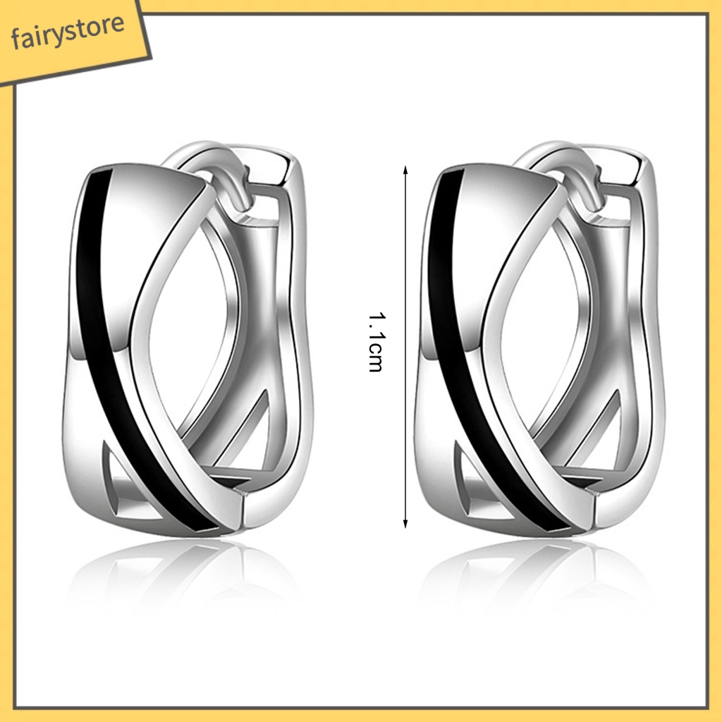 1 Đôi Bông Tai Tròn Màu Sắc Tương Phản Phong Cách Hip Hop Dành Cho Nữ