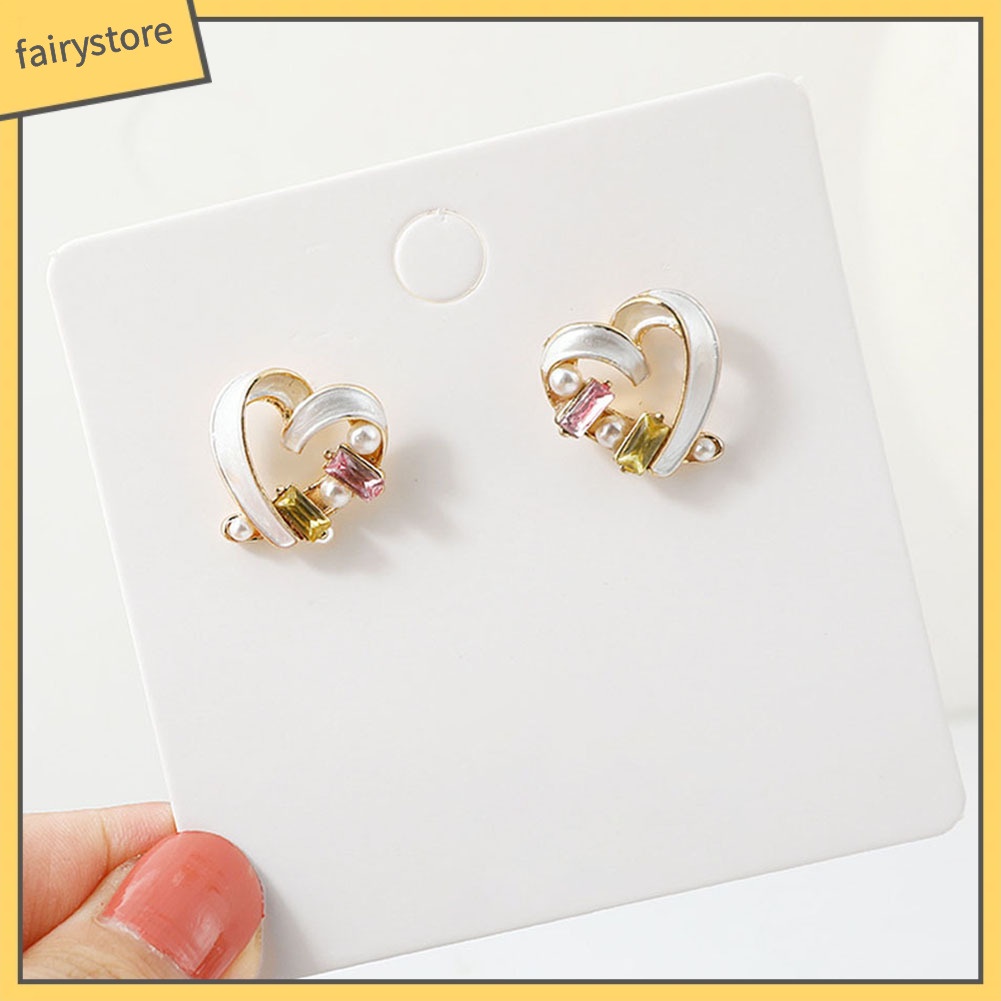 Bông Tai Hình Trái Tim Đính Ngọc Trai Nhân Tạo Thời Trang Dành Cho Nữ