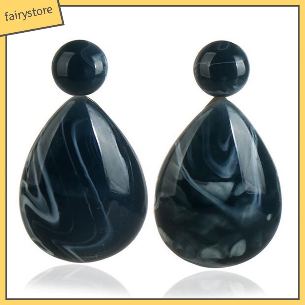 Bông Tai Hình Giọt Nước Bằng Nhựa Resin Đơn Giản Thời Trang Cho Nữ