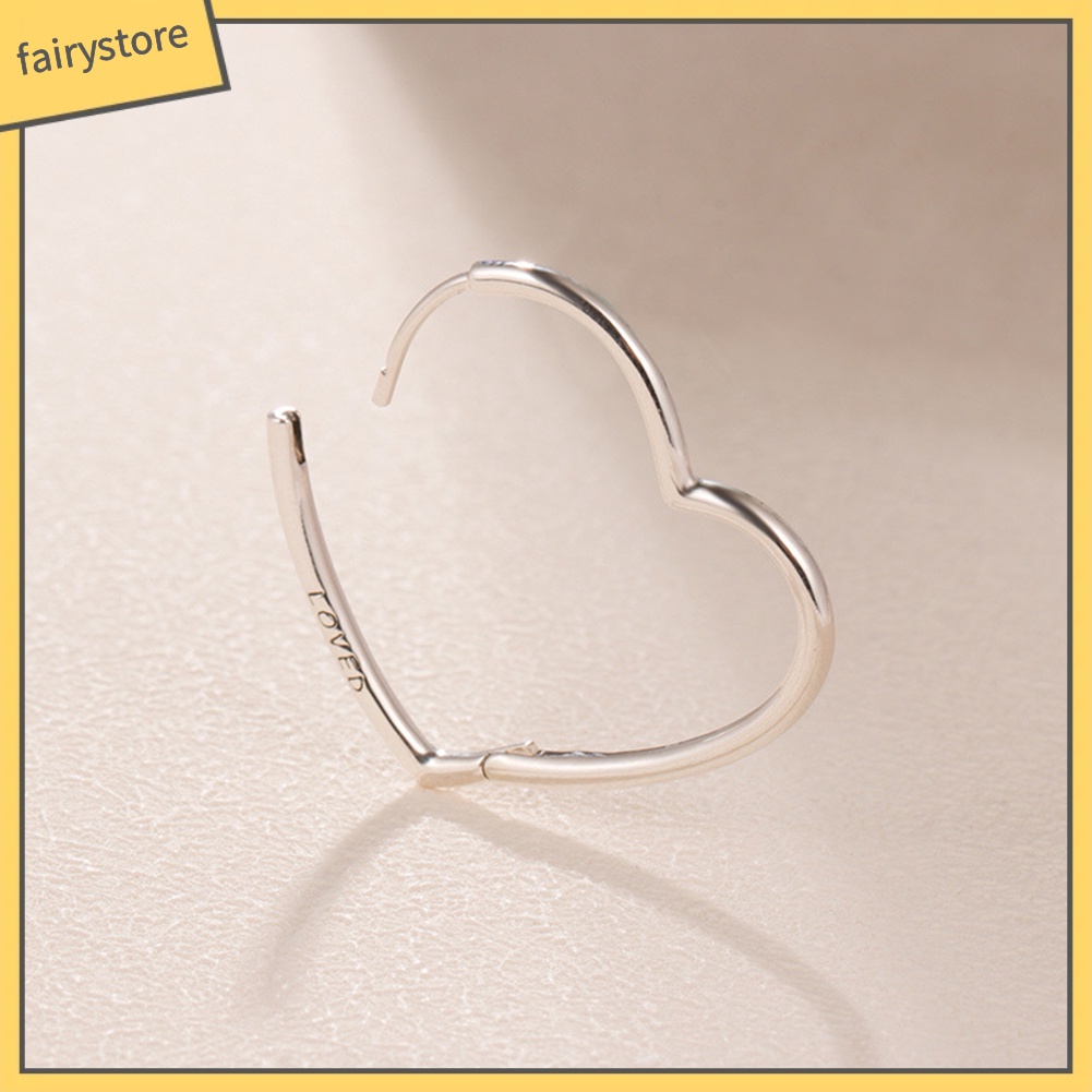 Bông Tai Kim Loại Hình Trái Tim Đơn Giản Thời Trang Dành Cho Nữ