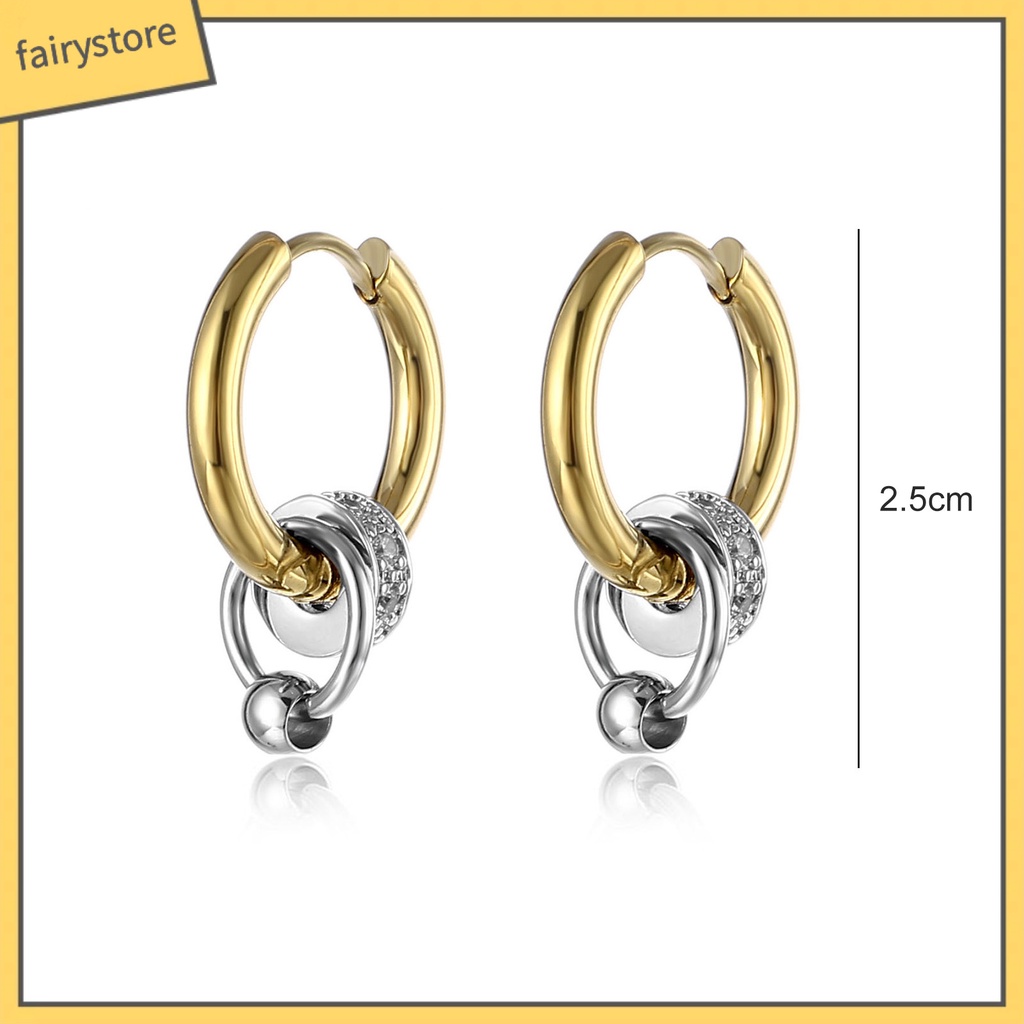 1 Khuyên Tai Thép Titan Nhiều Lớp Phong Cách Hip Hop Đơn Giản Thời Trang Cho Nam