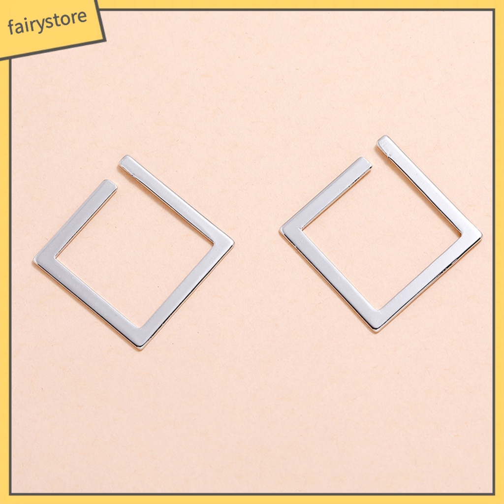 1 Đôi Bông Tai Hình Vuông Cỡ Lớn Thiết Kế Tối Giản Thời Trang Cho Nữ