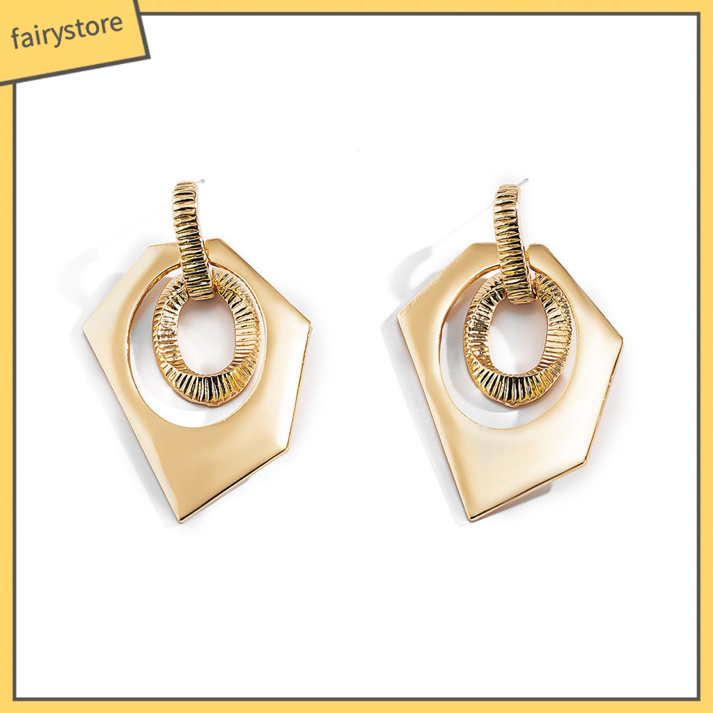 1 Đôi Bông Tai Hình Học Nhiều Màu Không Phai Thời Trang Dự Tiệc