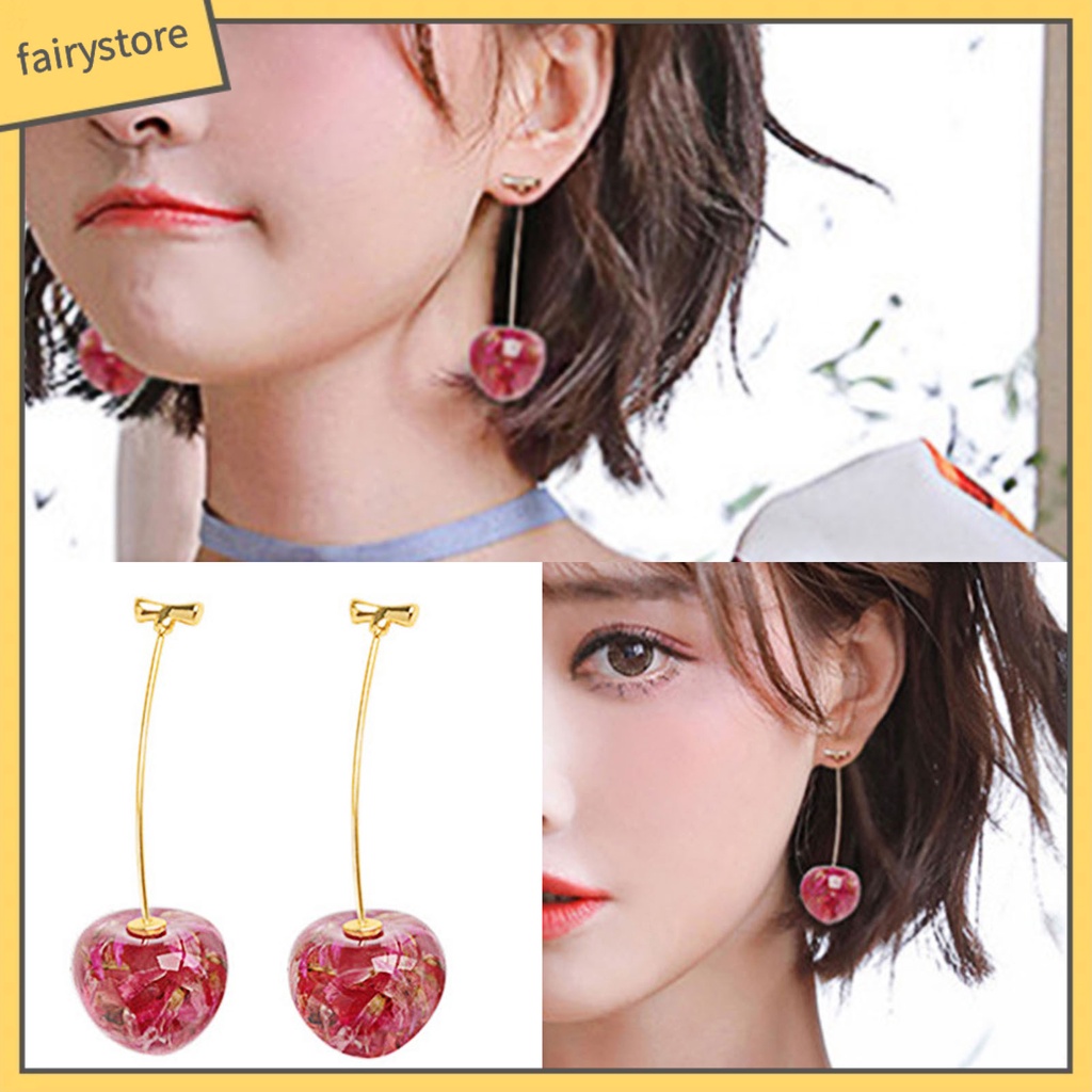 Bông Tai Hình Trái Cherry Tinh Tế Dành Cho Nữ