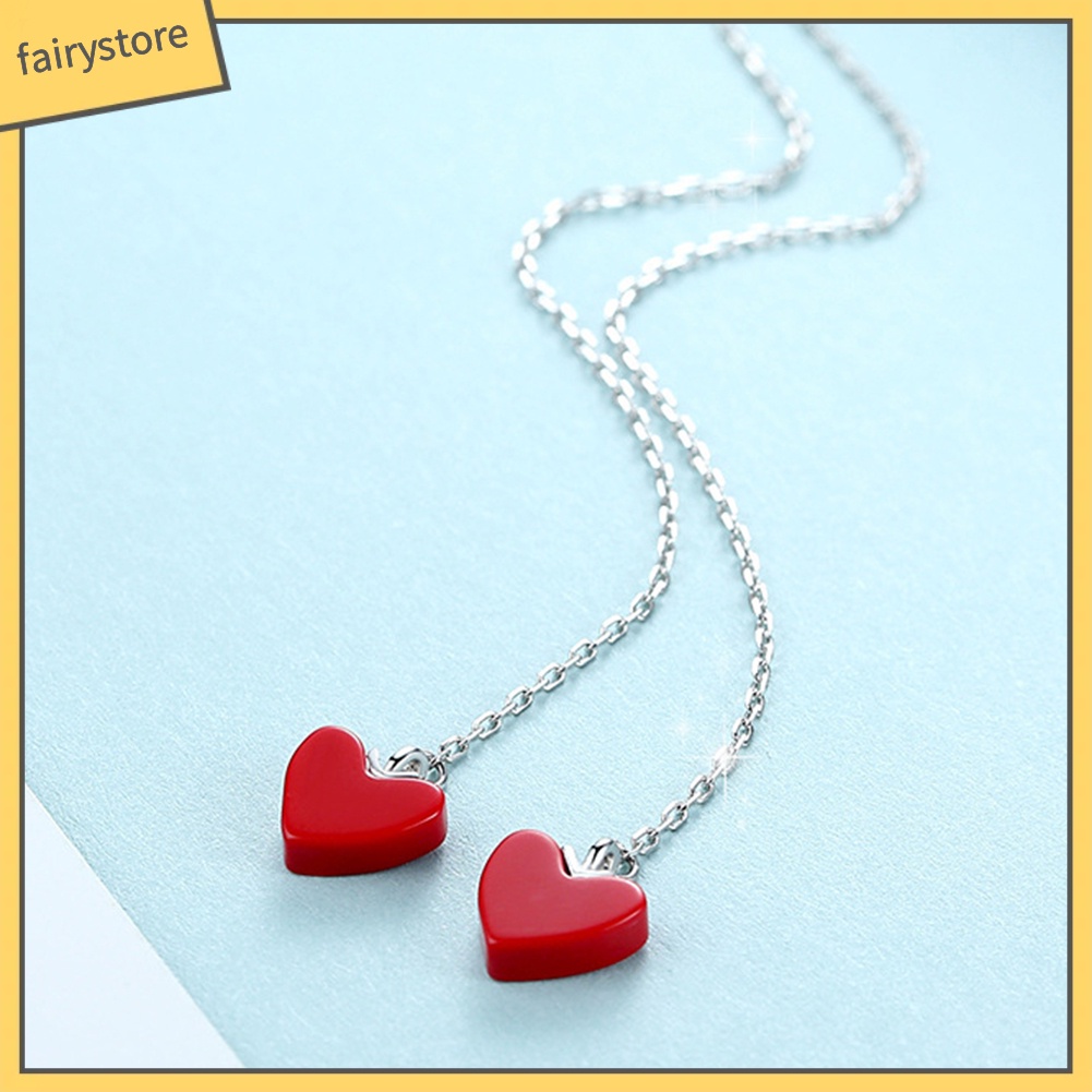 Bông Tai Dài Hình Trái Tim Thời Trang Dành Cho Nữ